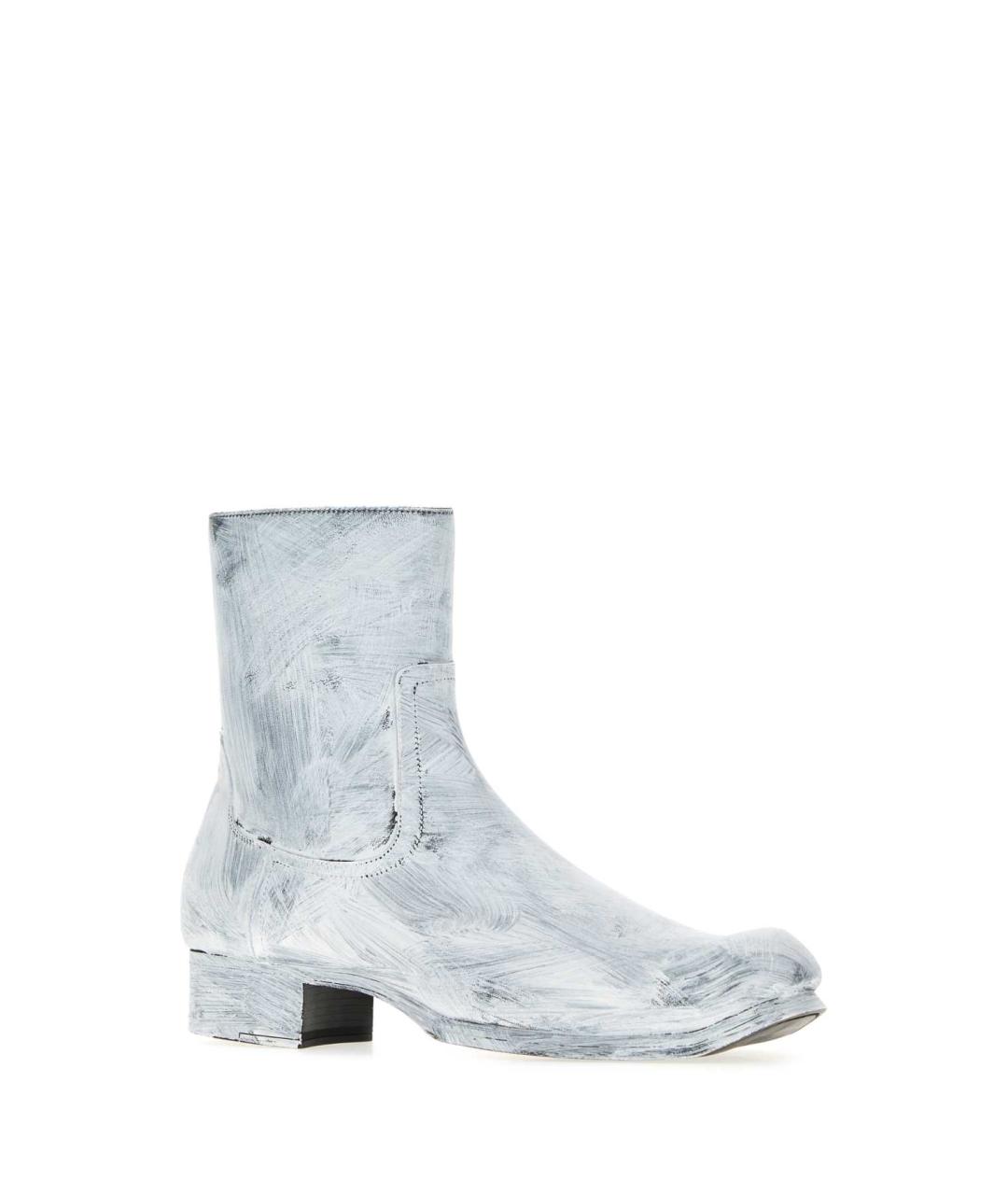 MAISON MARGIELA Белые кожаные высокие ботинки, фото 2