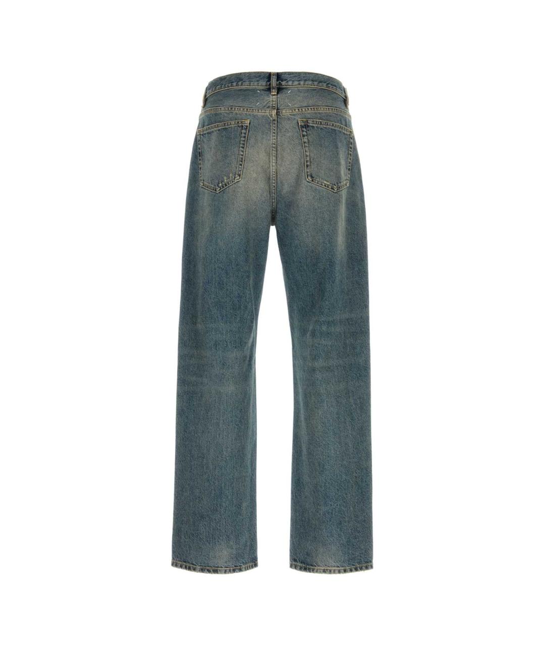 MAISON MARGIELA Синие хлопковые прямые джинсы, фото 2