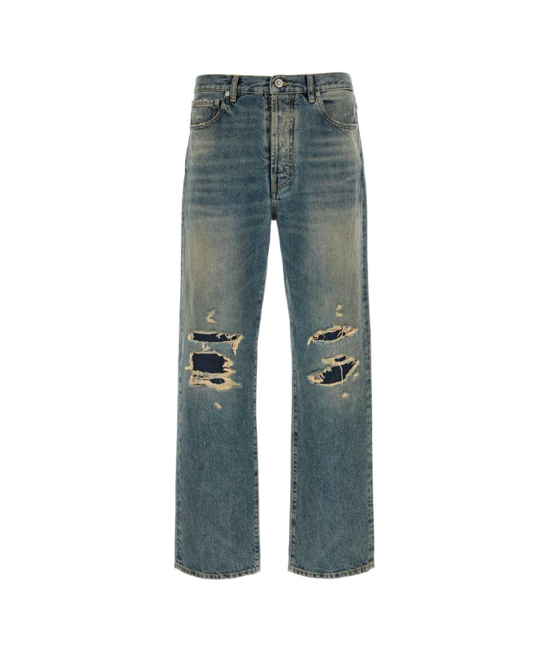 MAISON MARGIELA Синие хлопковые прямые джинсы, фото 1