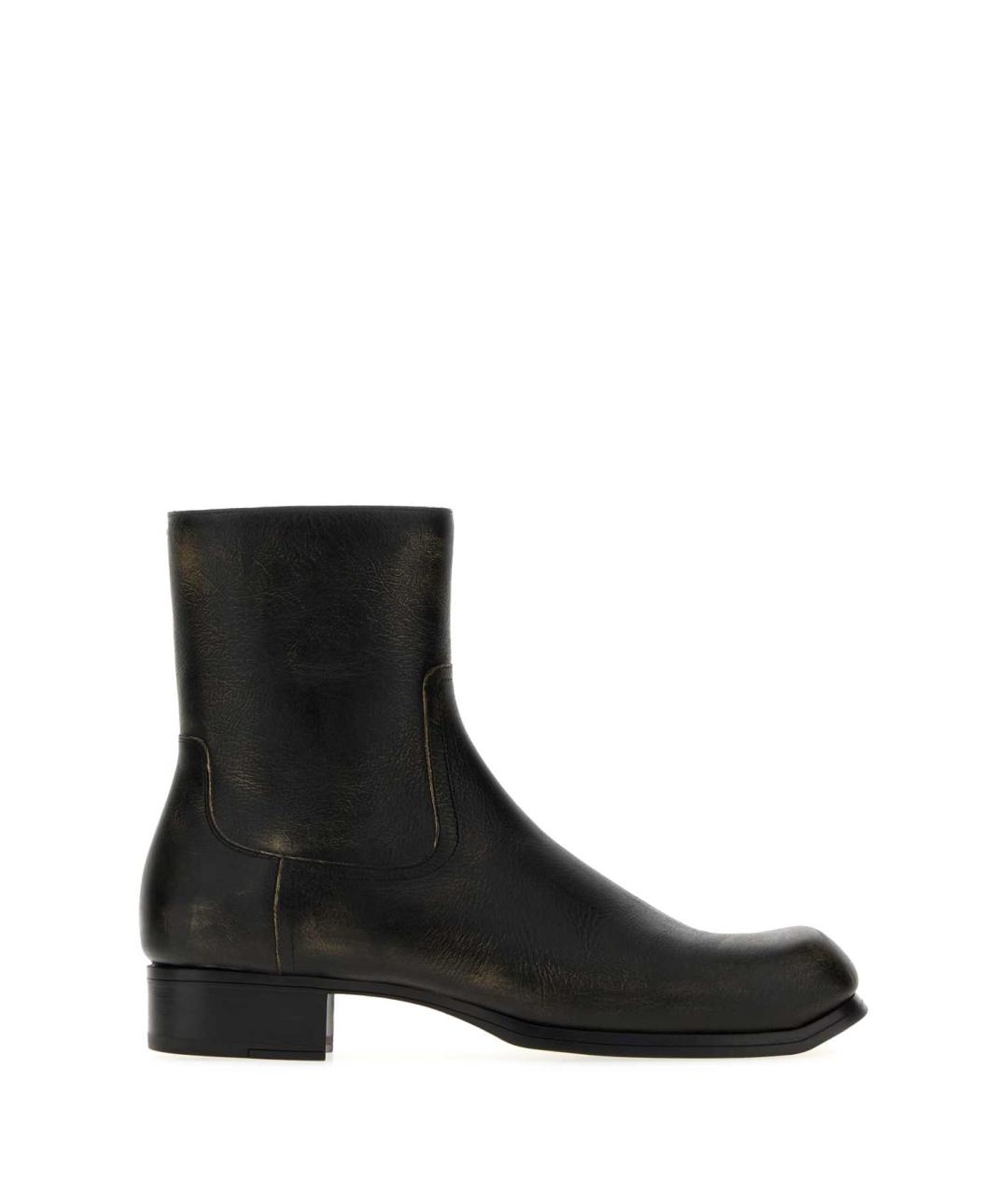 MAISON MARGIELA Черные кожаные высокие ботинки, фото 3