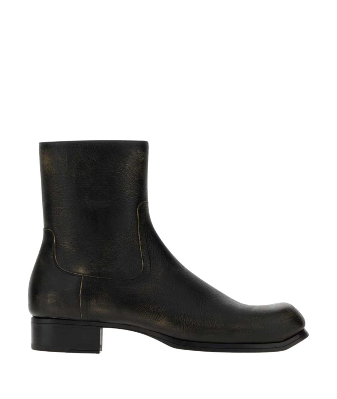 MAISON MARGIELA Черные кожаные высокие ботинки, фото 1