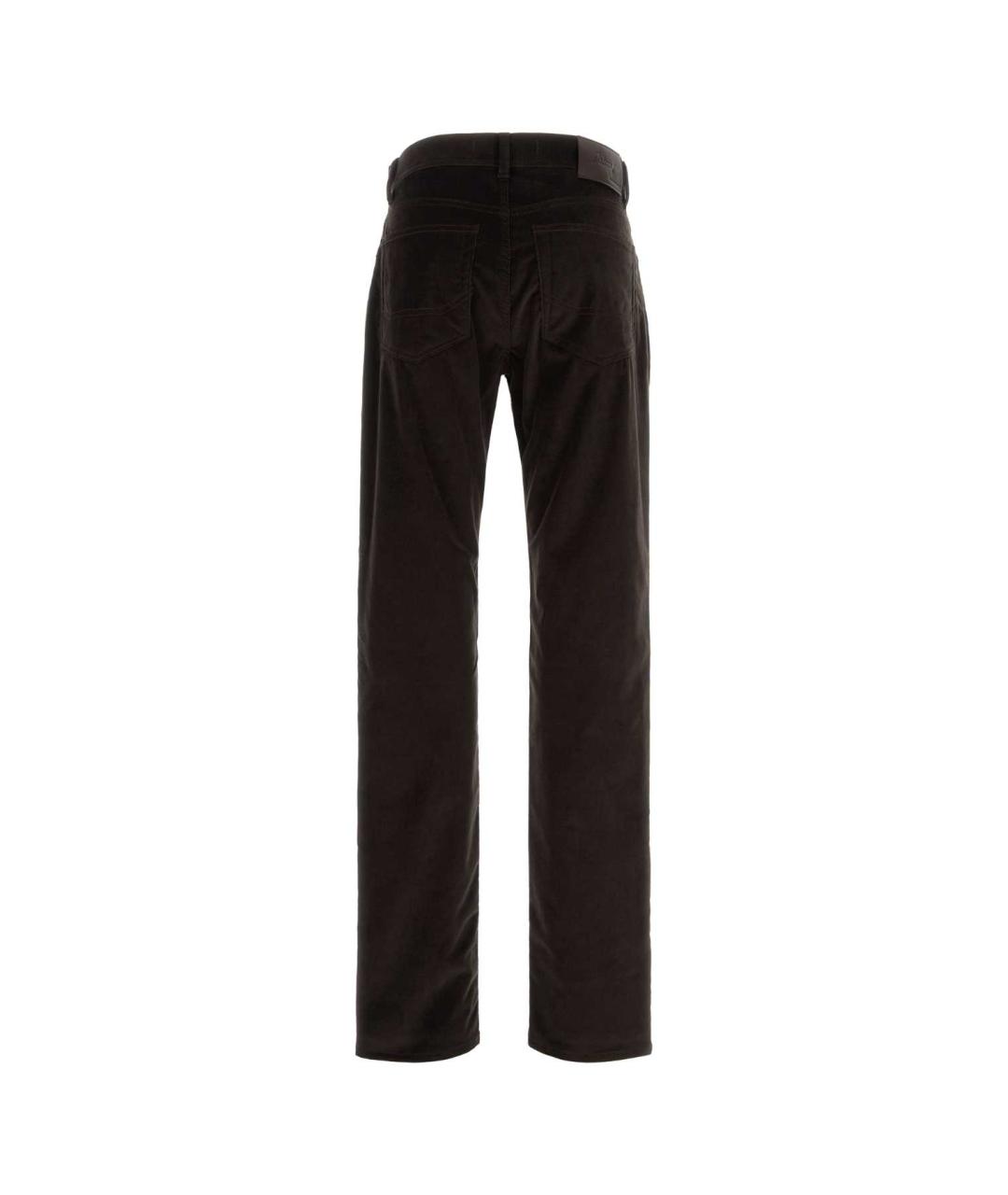 BRIONI Коричневые хлопковые прямые джинсы, фото 2