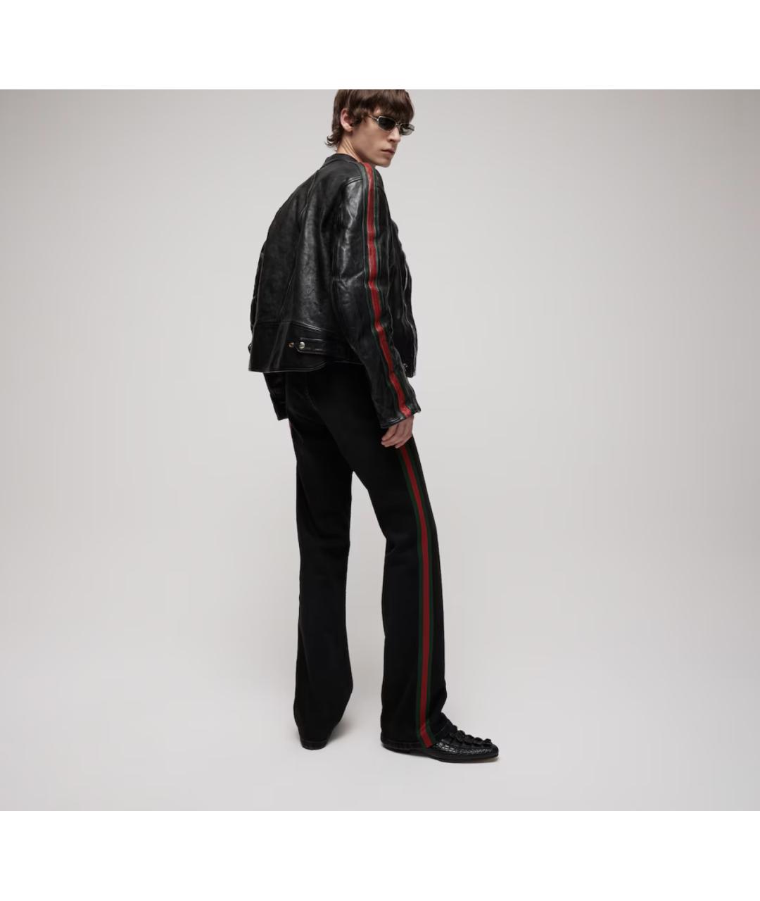 GUCCI Черная кожаная куртка, фото 3
