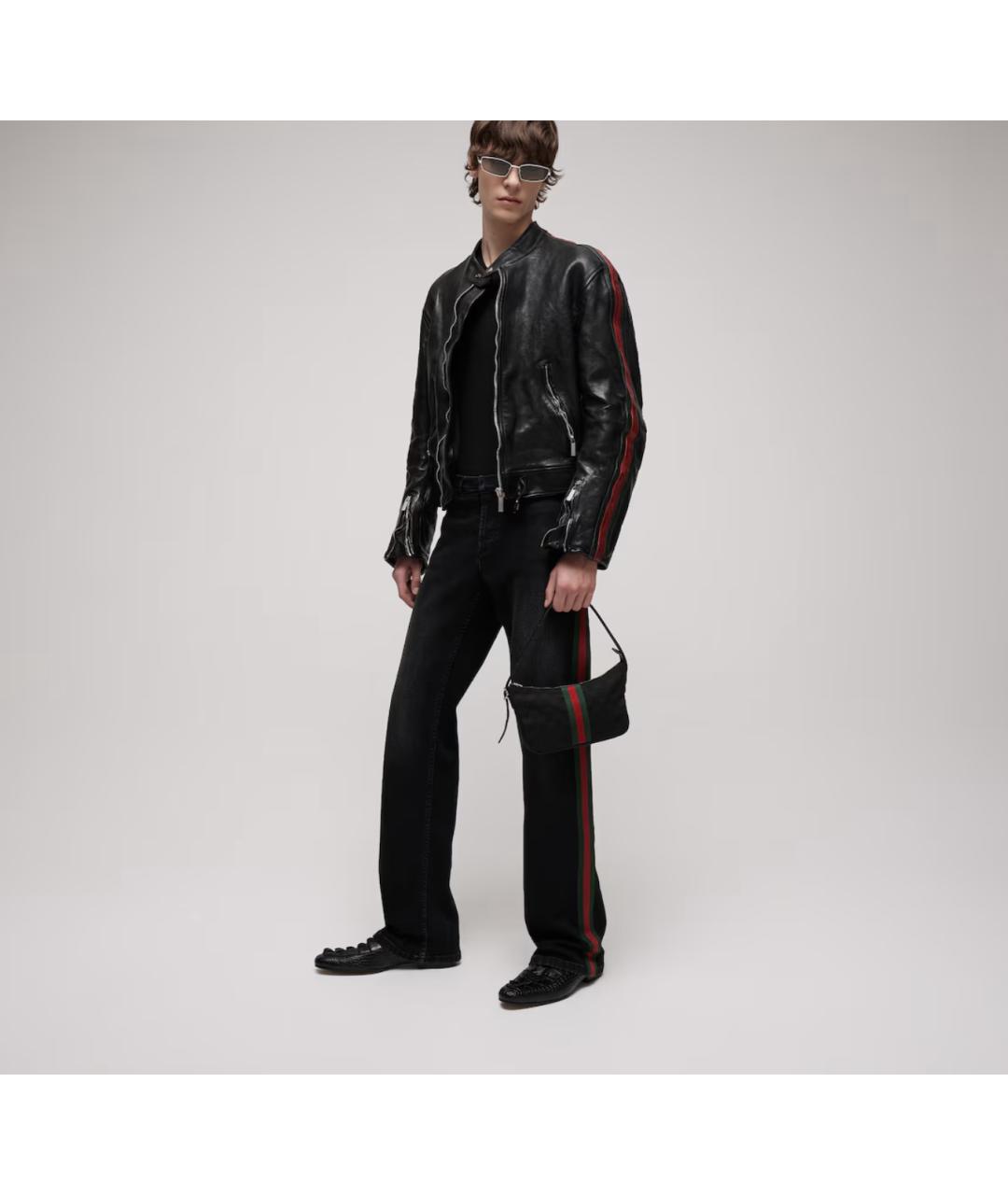GUCCI Черная кожаная куртка, фото 4