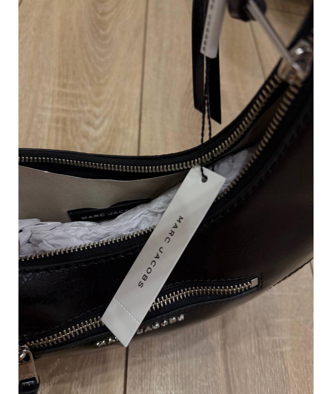MARC JACOBS Черная кожаная сумка с короткими ручками, фото 4