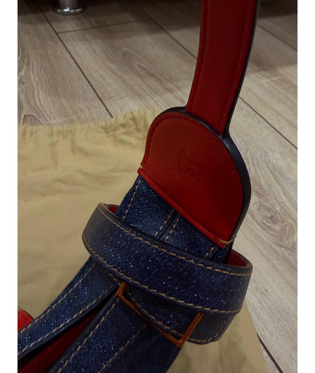 CHRISTIAN LOUBOUTIN Синяя сумка с короткими ручками, фото 3