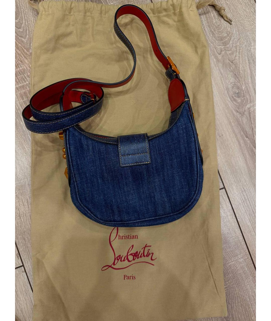 CHRISTIAN LOUBOUTIN Синяя сумка с короткими ручками, фото 2
