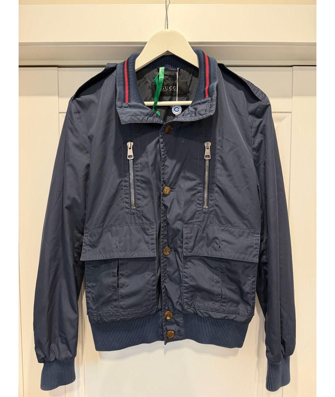 GUCCI Синяя нейлоновая куртка, фото 6