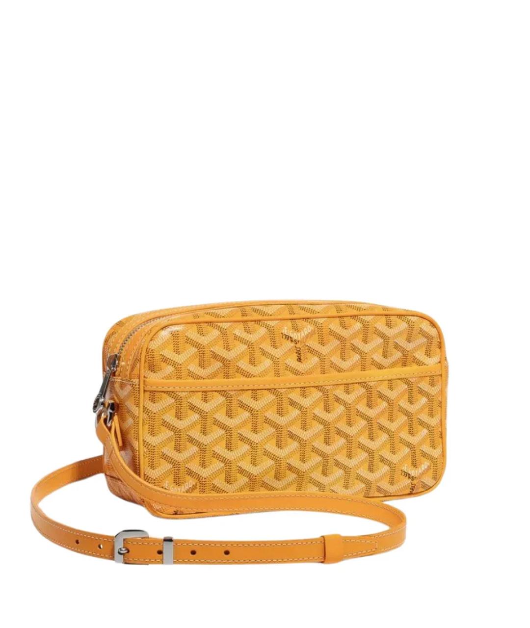 GOYARD Желтая сумка через плечо из канвы, фото 1