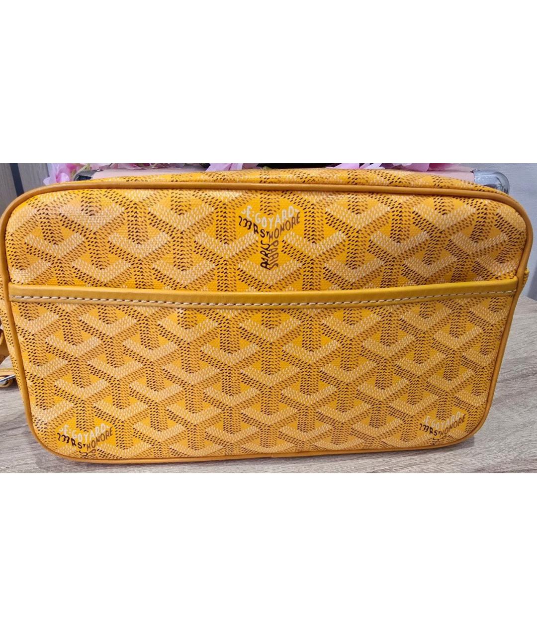 GOYARD Желтая сумка через плечо из канвы, фото 2