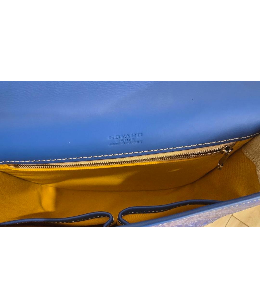 GOYARD Синяя сумка через плечо из канвы, фото 3