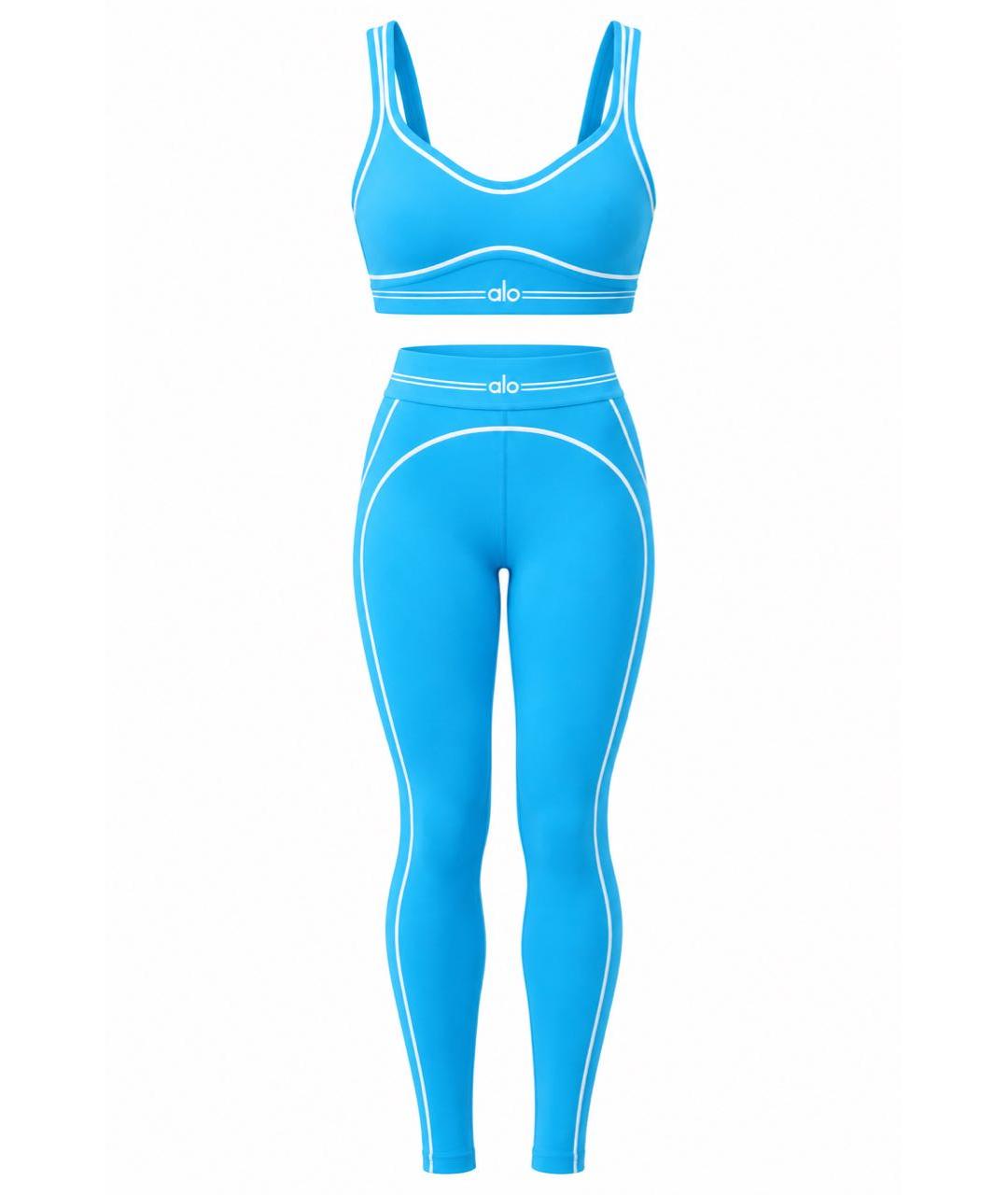 ALO YOGA Белый полиэстеровый спортивные костюмы, фото 3