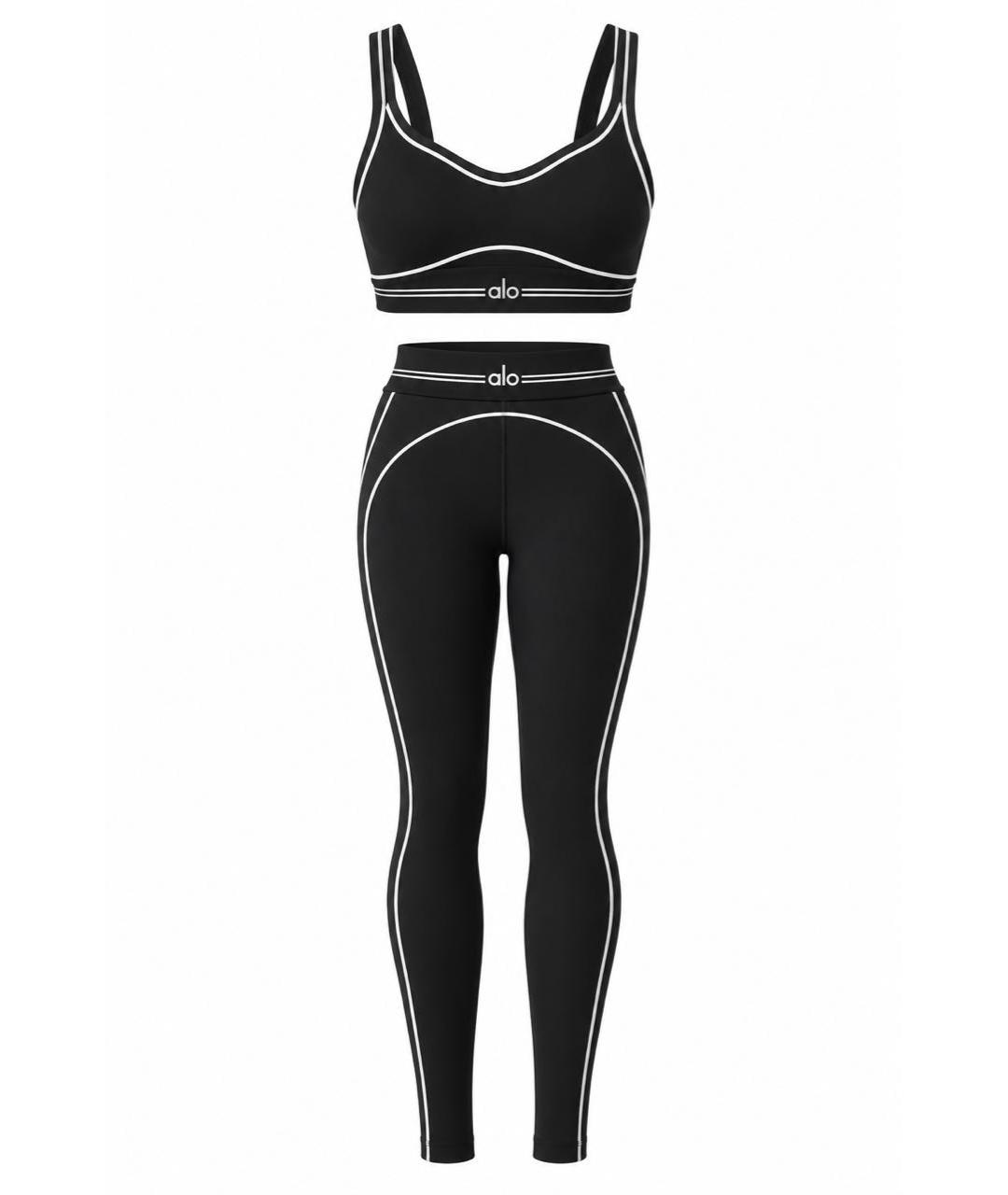 ALO YOGA Белый полиэстеровый спортивные костюмы, фото 4