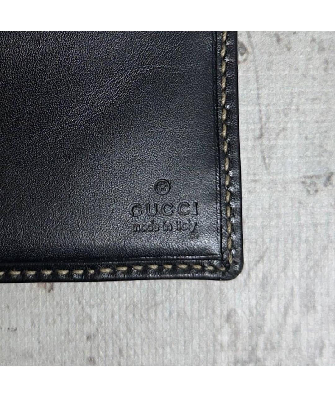 GUCCI Черный кожаный кошелек, фото 4