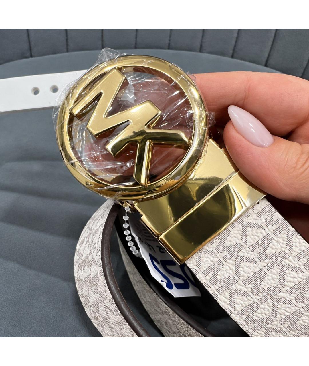 MICHAEL KORS Белый кожаный ремень, фото 4