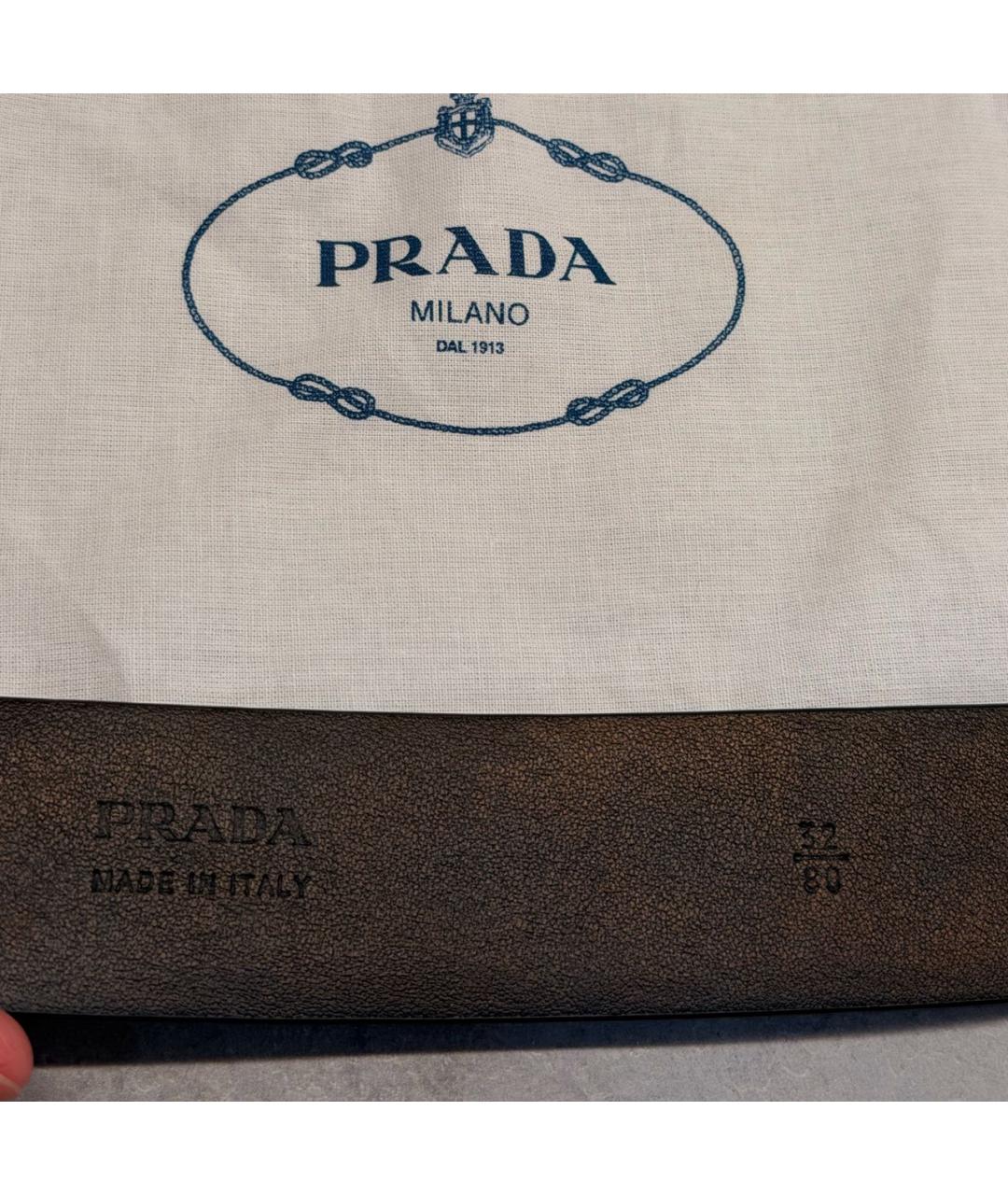 PRADA Коричневый кожаный ремень, фото 3