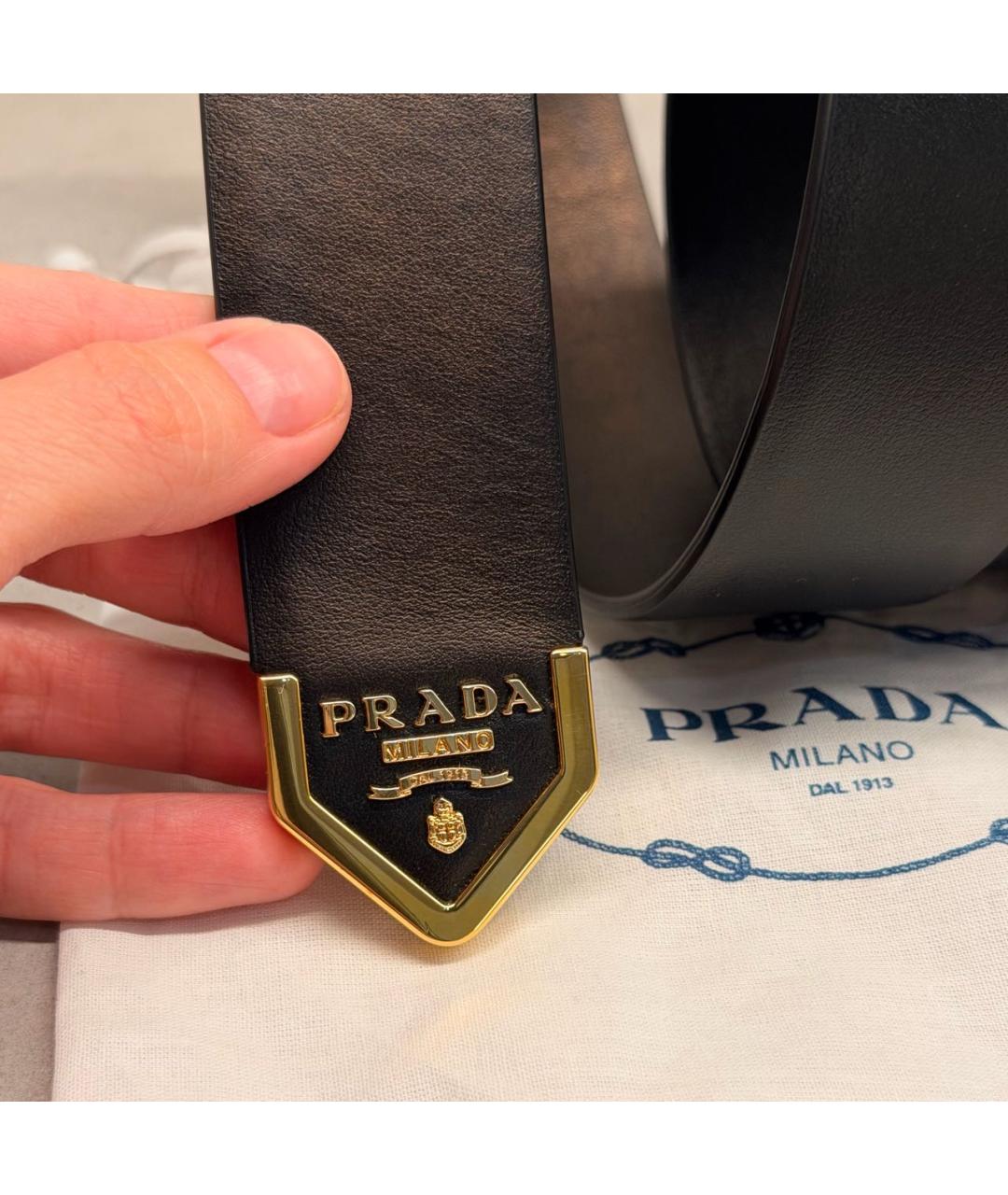 PRADA Коричневый кожаный ремень, фото 2