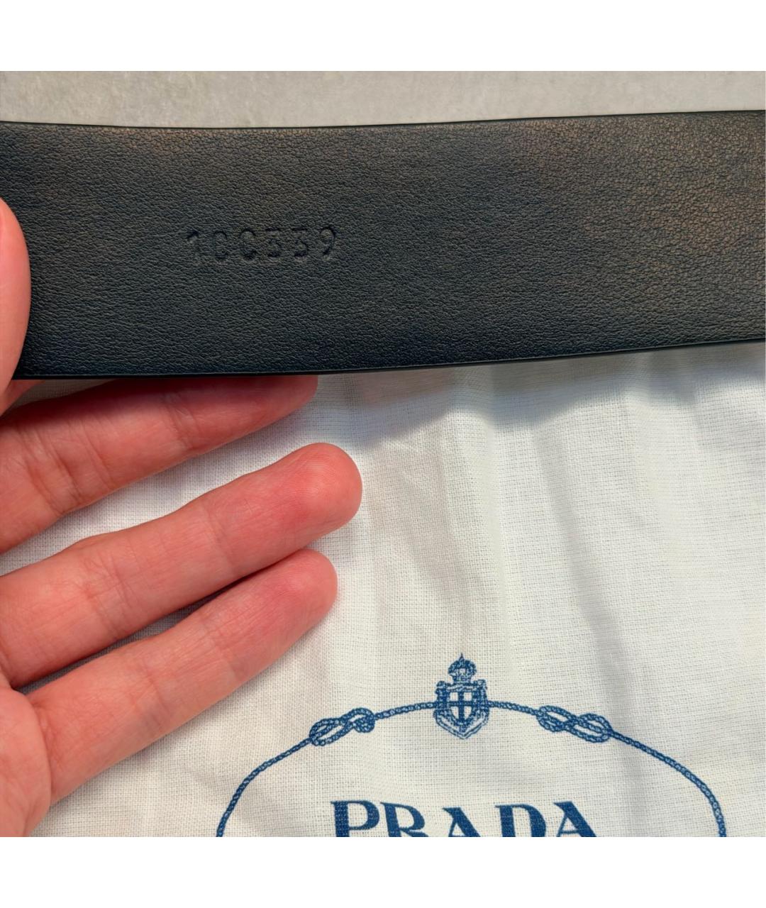PRADA Коричневый кожаный ремень, фото 4