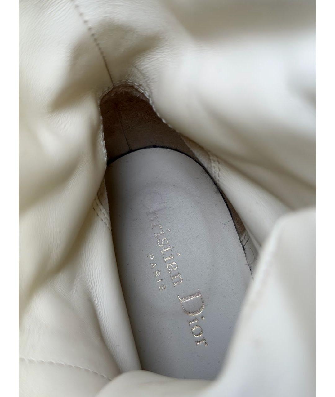 CHRISTIAN DIOR Бежевые кожаные ботинки, фото 3