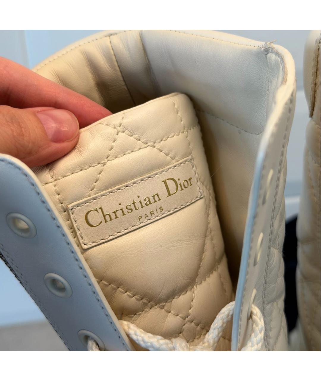 CHRISTIAN DIOR Бежевые кожаные ботинки, фото 6