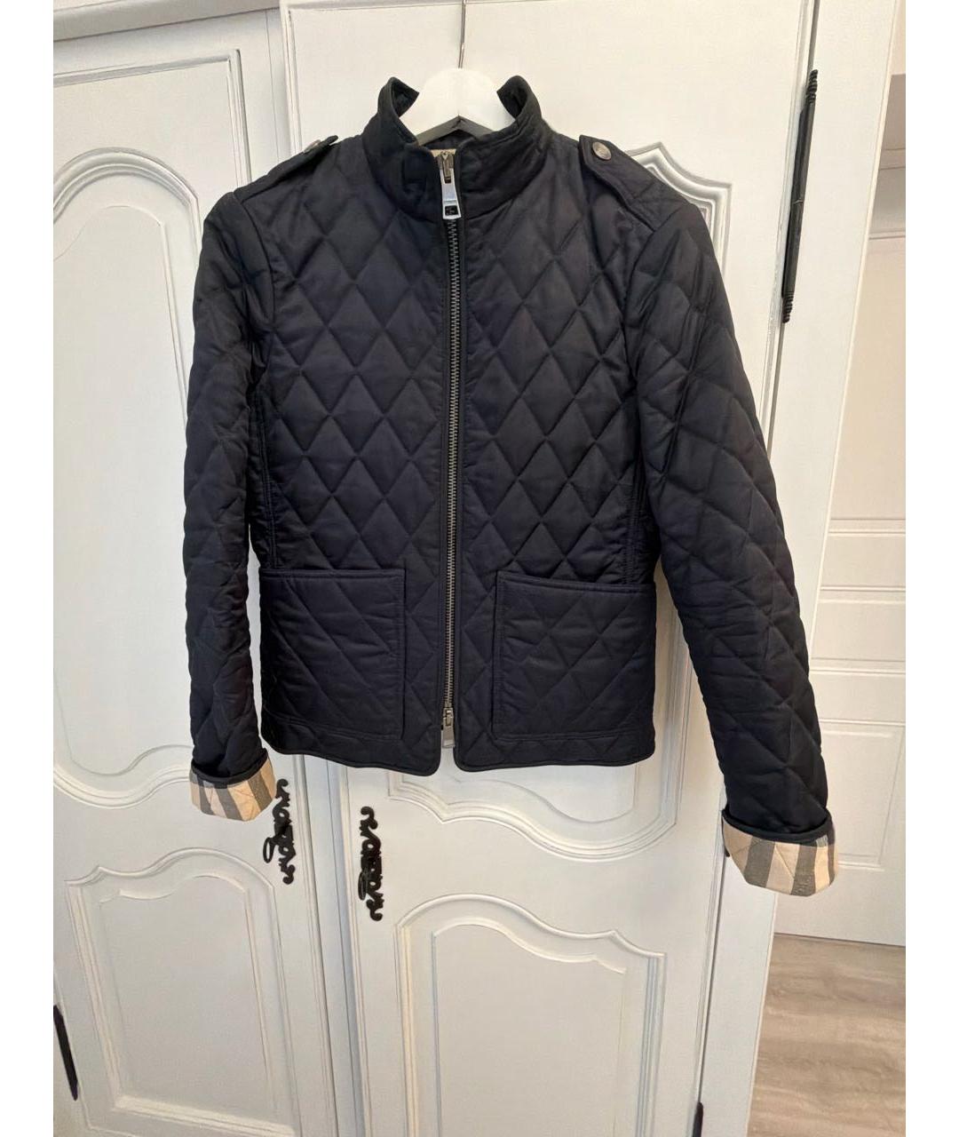 BURBERRY Темно-синяя полиэстеровая куртка, фото 6