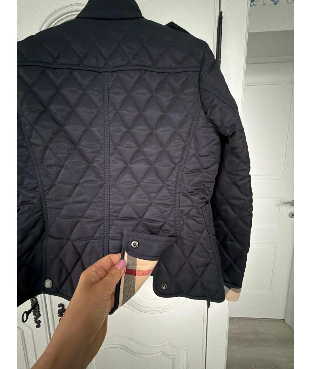 BURBERRY Темно-синяя полиэстеровая куртка, фото 5