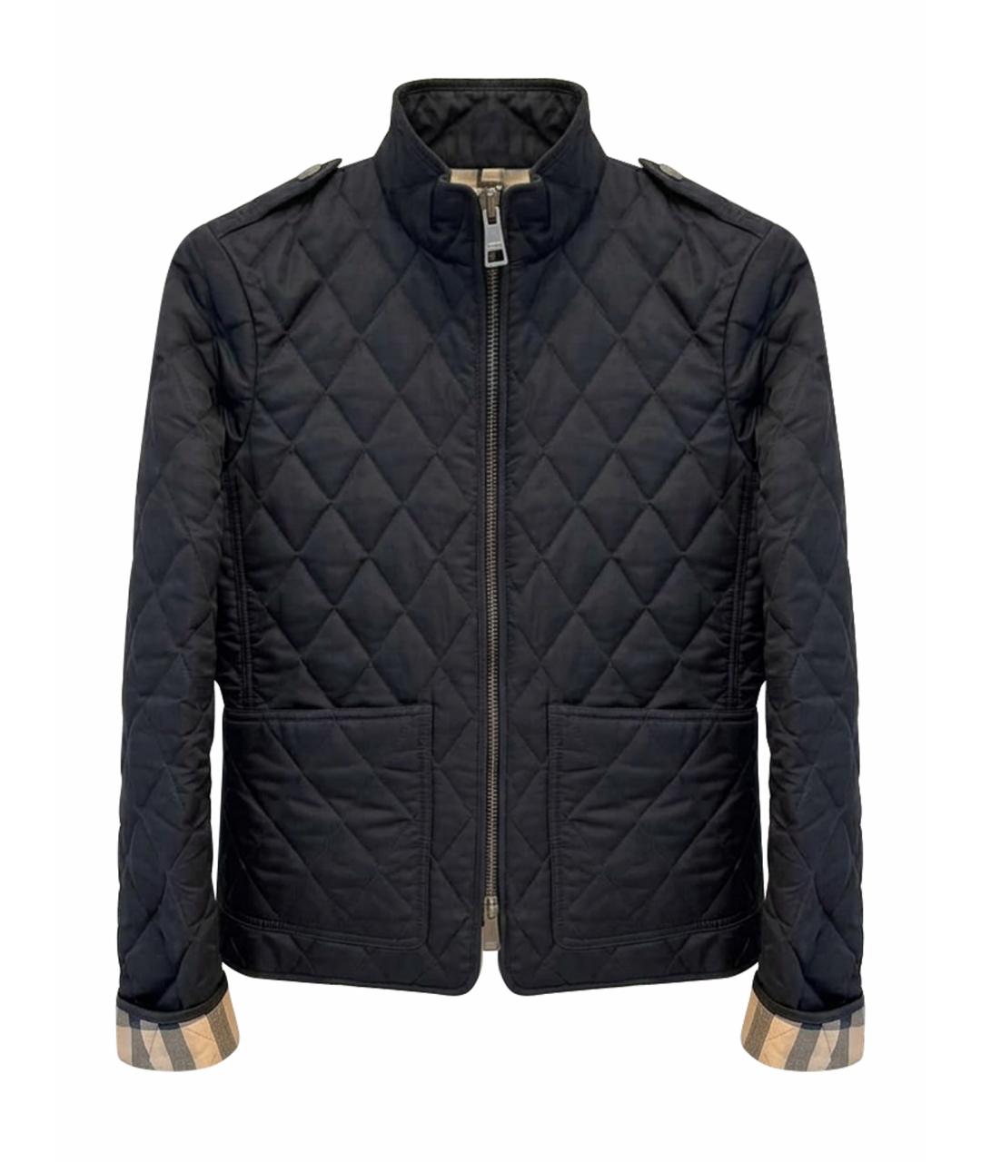 BURBERRY Темно-синяя полиэстеровая куртка, фото 1