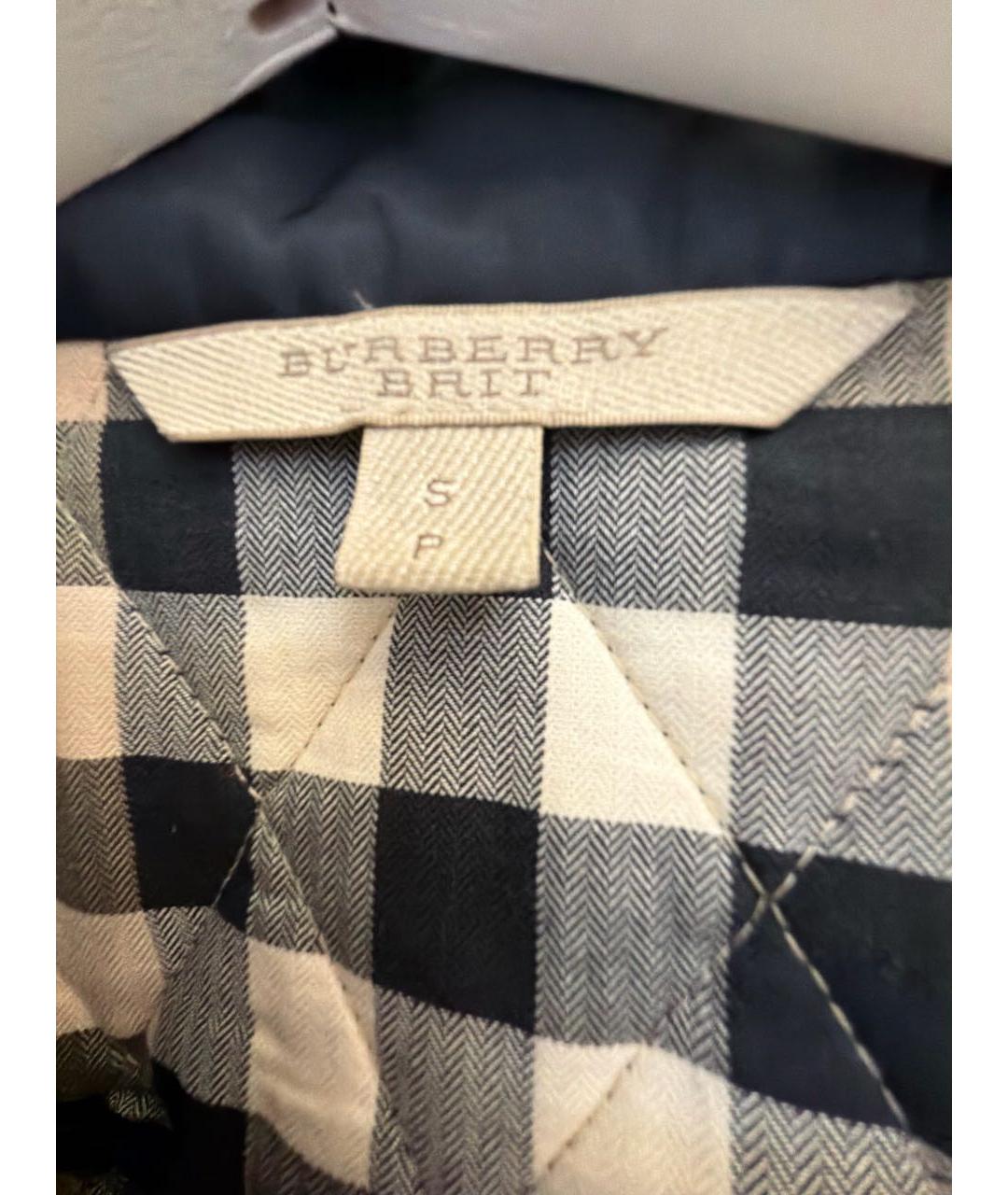 BURBERRY Темно-синяя полиэстеровая куртка, фото 3