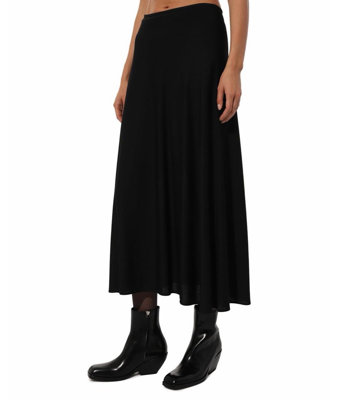JIL SANDER Черная вискозная юбка миди, фото 7