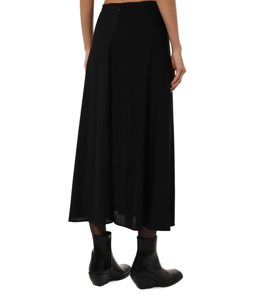 JIL SANDER Черная вискозная юбка миди, фото 6