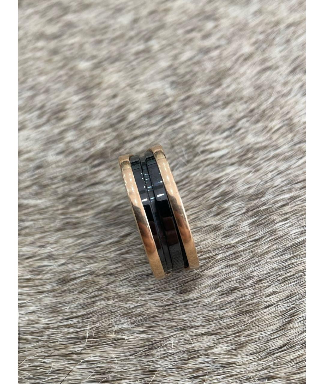 BVLGARI Черное кольцо из розового золота, фото 3