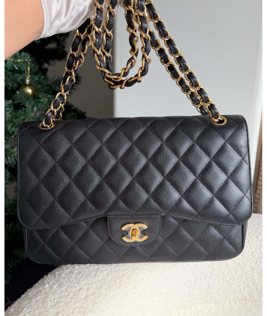 CHANEL Черная кожаная сумка на плечо, фото 3