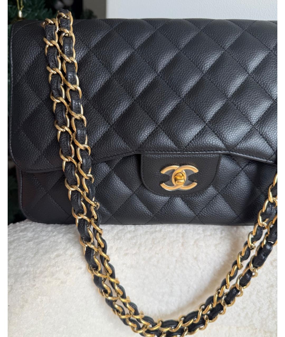 CHANEL Черная кожаная сумка на плечо, фото 2