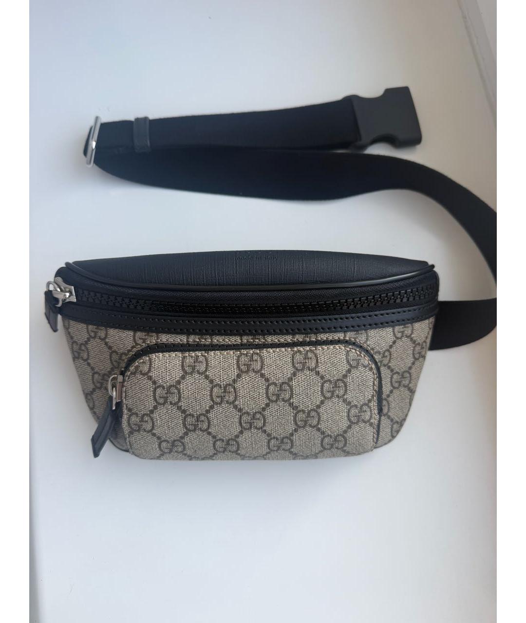 GUCCI Бежевая поясная сумка из канвы, фото 5