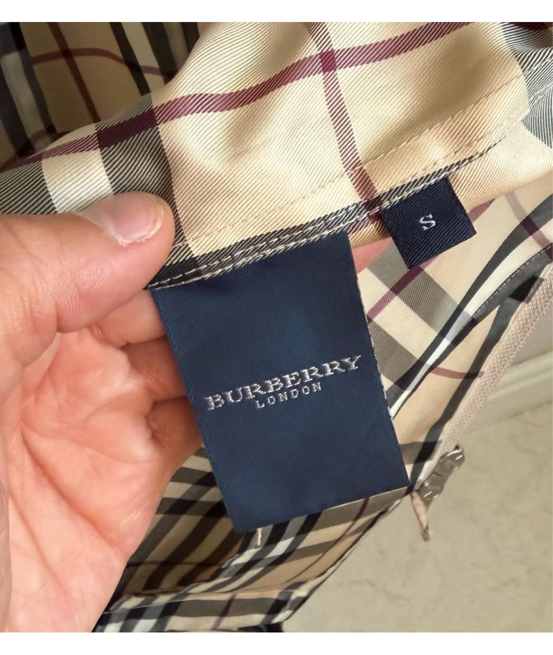 BURBERRY Горчичный полиэстеровый тренч/плащ, фото 6