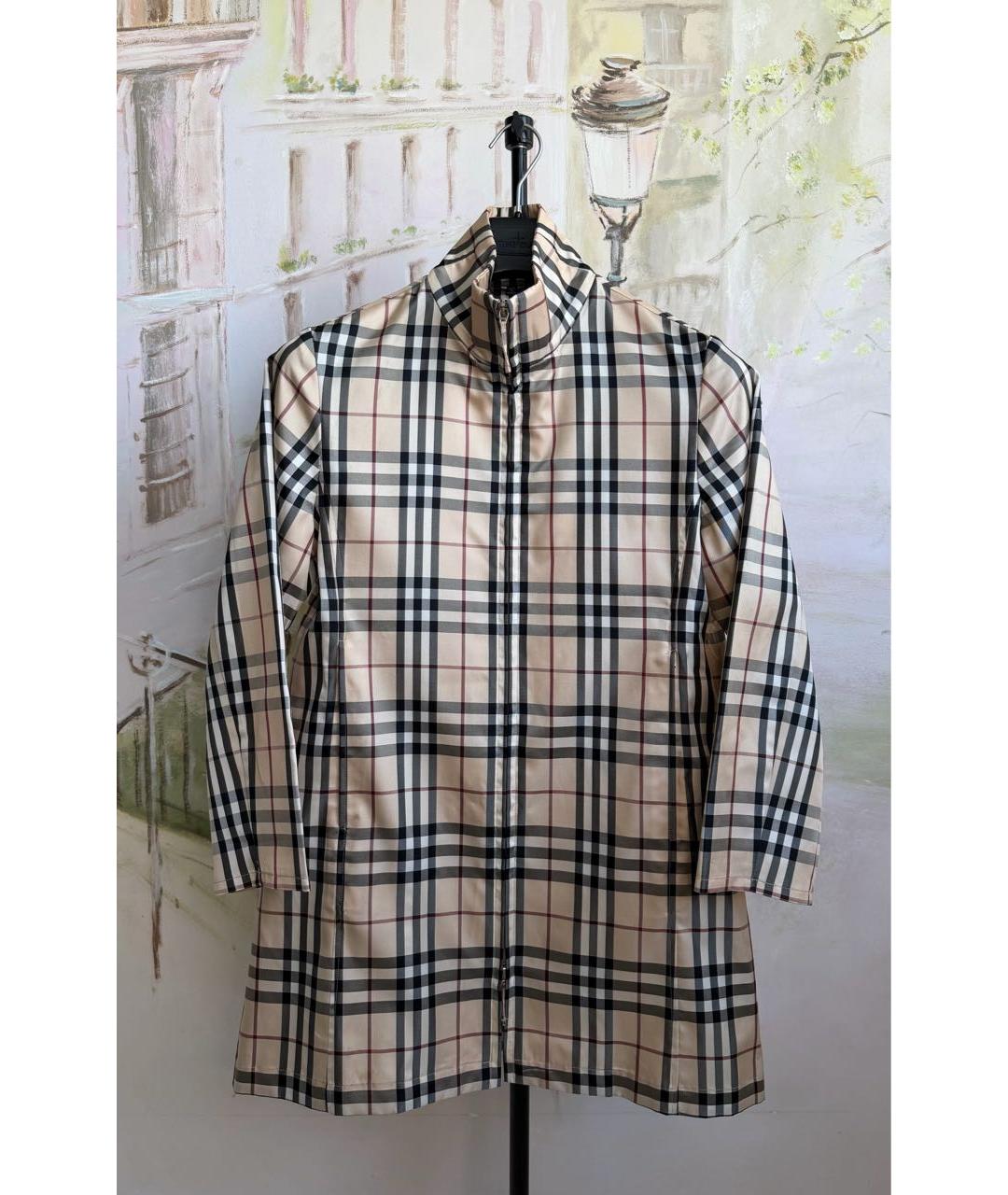BURBERRY Горчичный полиэстеровый тренч/плащ, фото 9