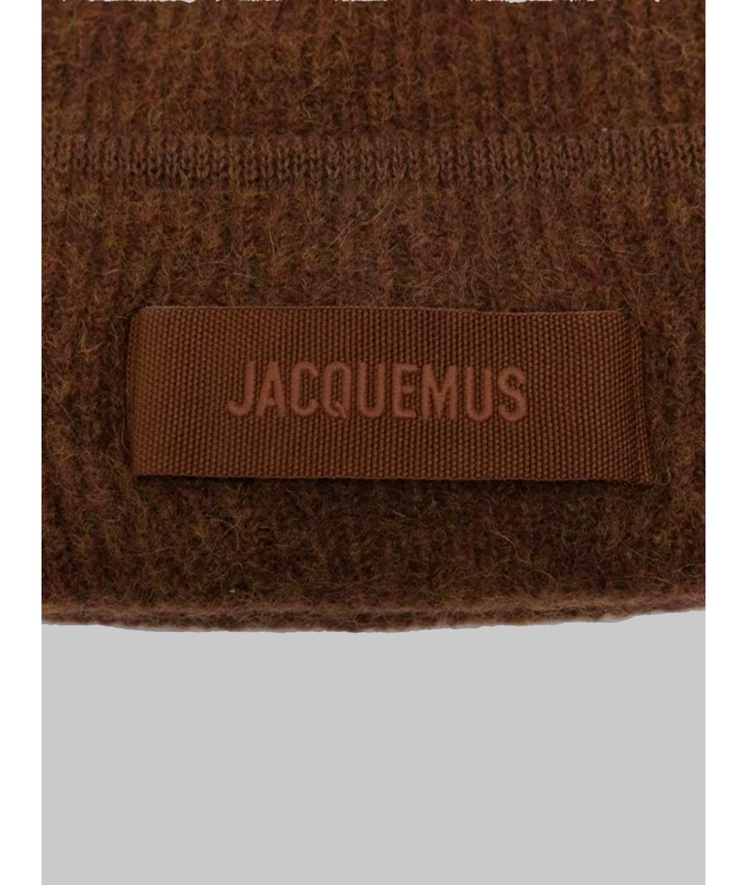 JACQUEMUS Коричневая шерстяная шапка, фото 3