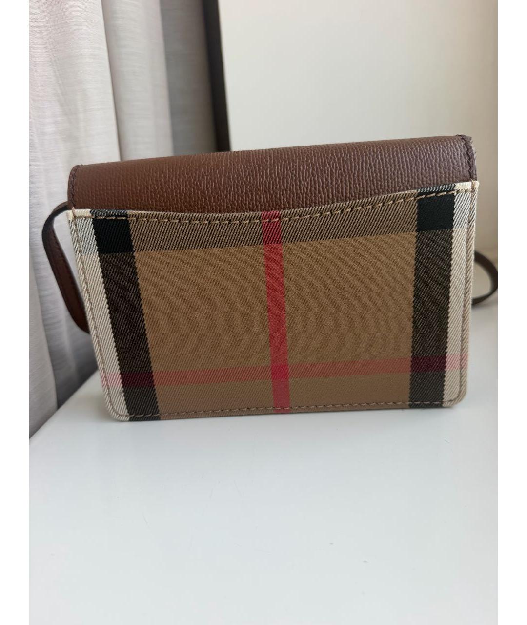BURBERRY Коричневая сумка через плечо из канвы, фото 3