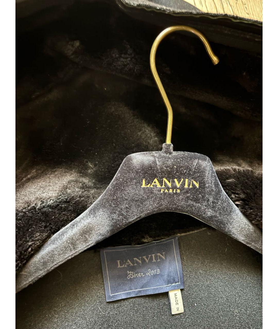 LANVIN Черное шерстяное пальто, фото 4