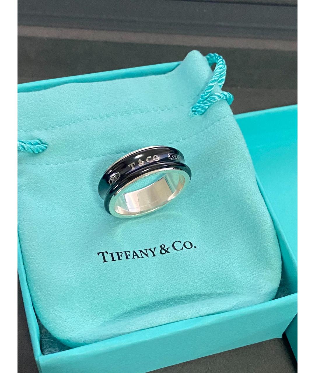 TIFFANY&CO Черное металлическое кольцо, фото 10
