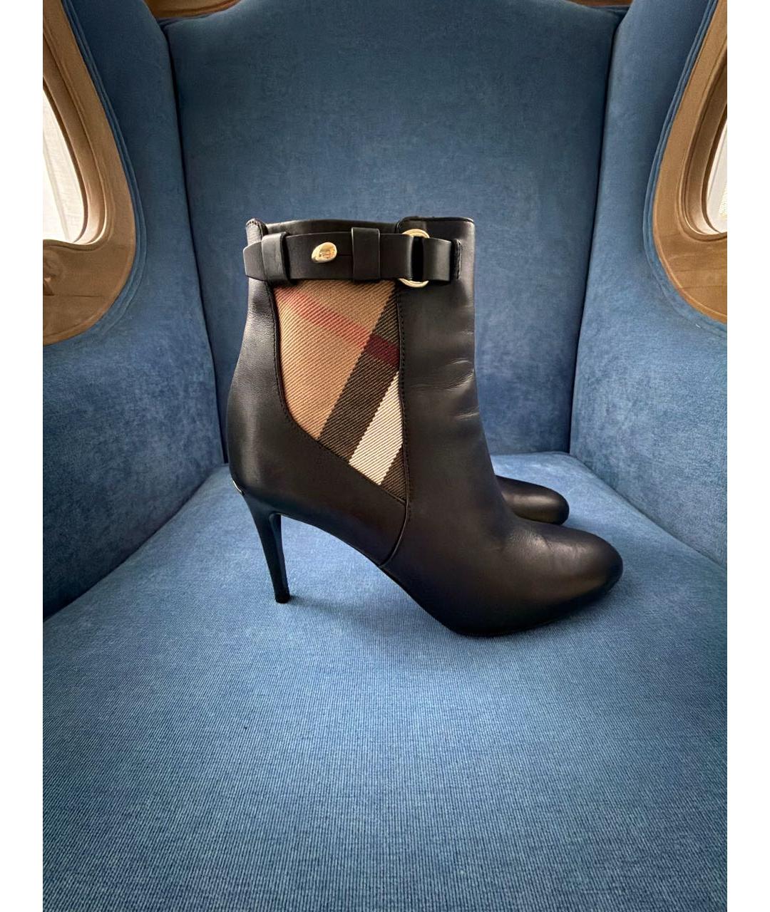 BURBERRY Черные кожаные ботильоны, фото 6