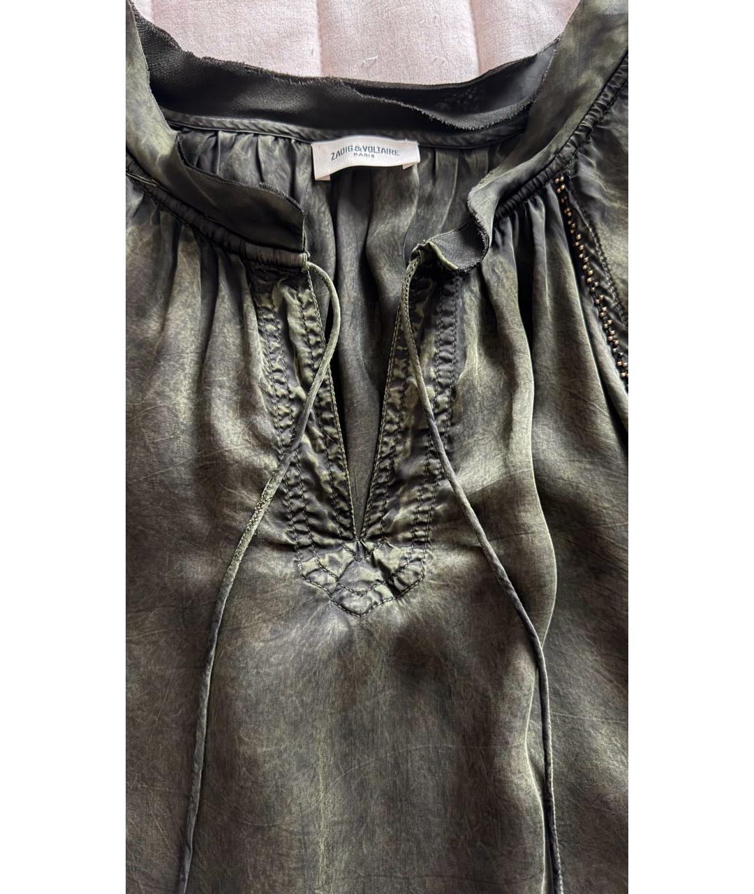 ZADIG & VOLTAIRE Хаки лиоцелловая блузы, фото 4