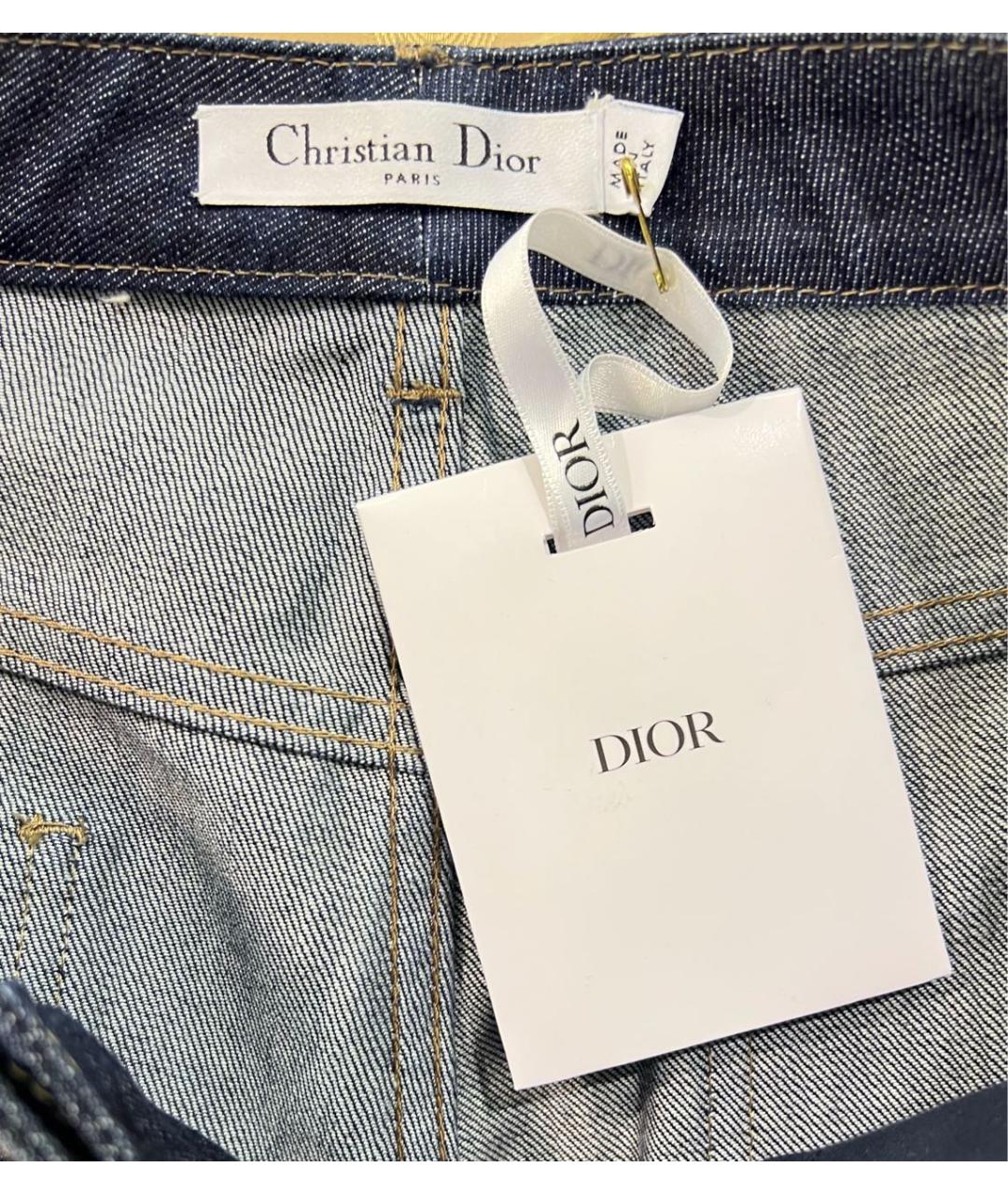 CHRISTIAN DIOR Темно-синие хлопковые джинсы слим, фото 4