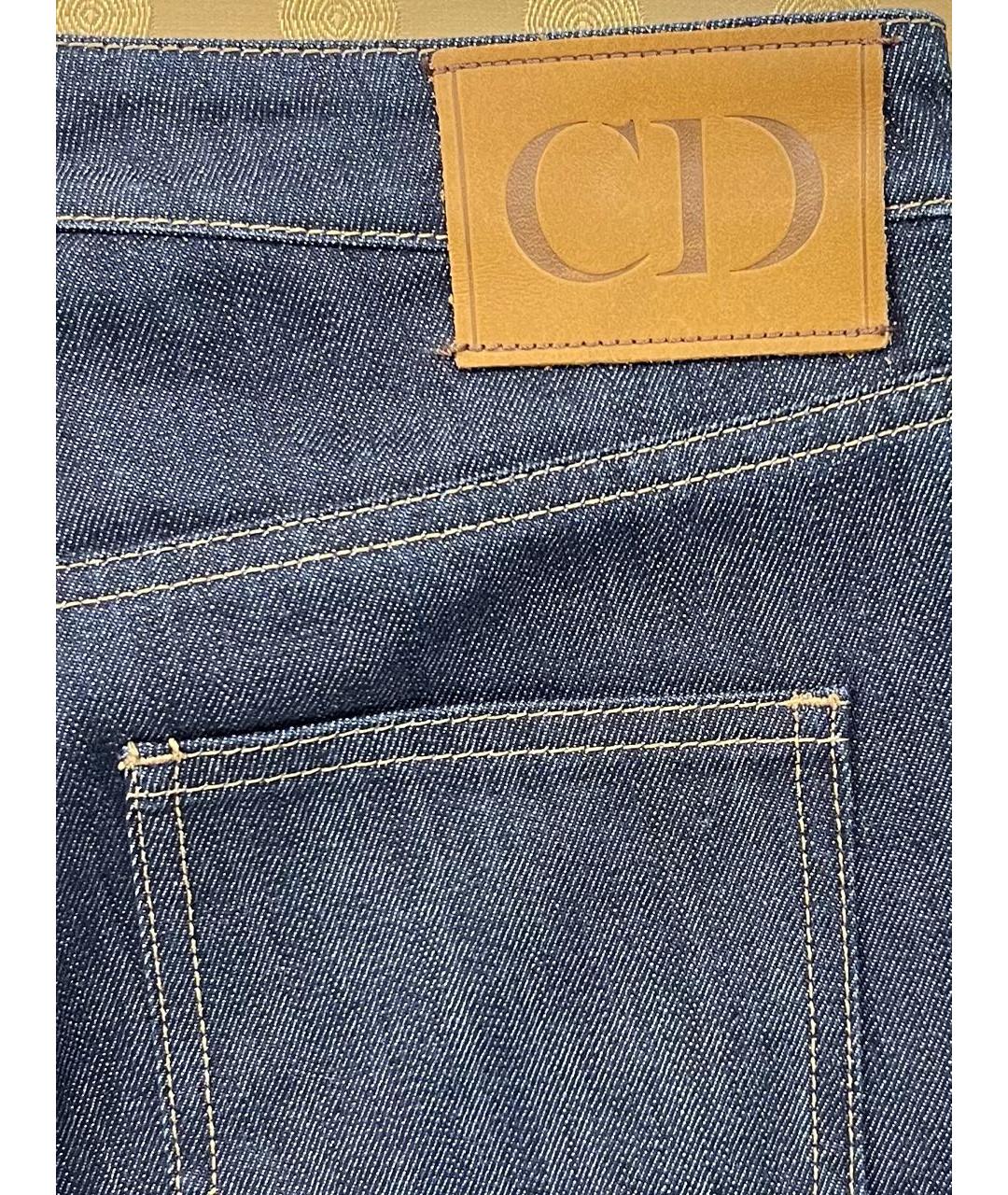 CHRISTIAN DIOR Темно-синие хлопковые джинсы слим, фото 6