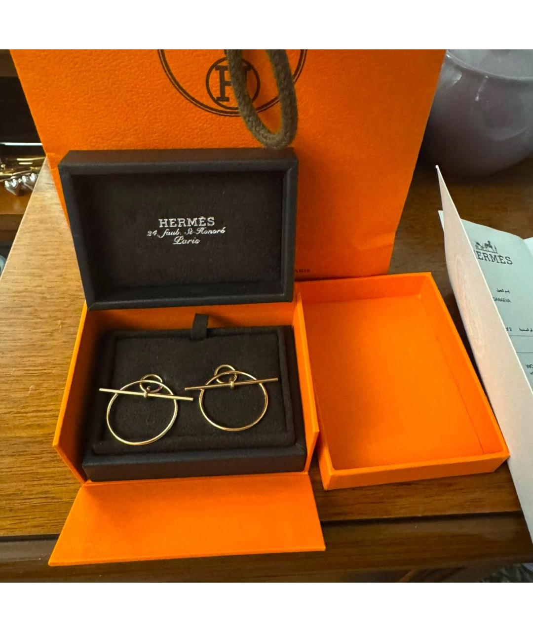 HERMES Золотые серьги из розового золота, фото 4