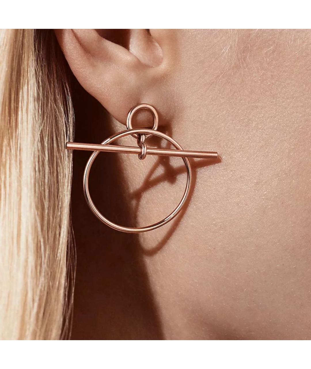 HERMES Золотые серьги из розового золота, фото 2