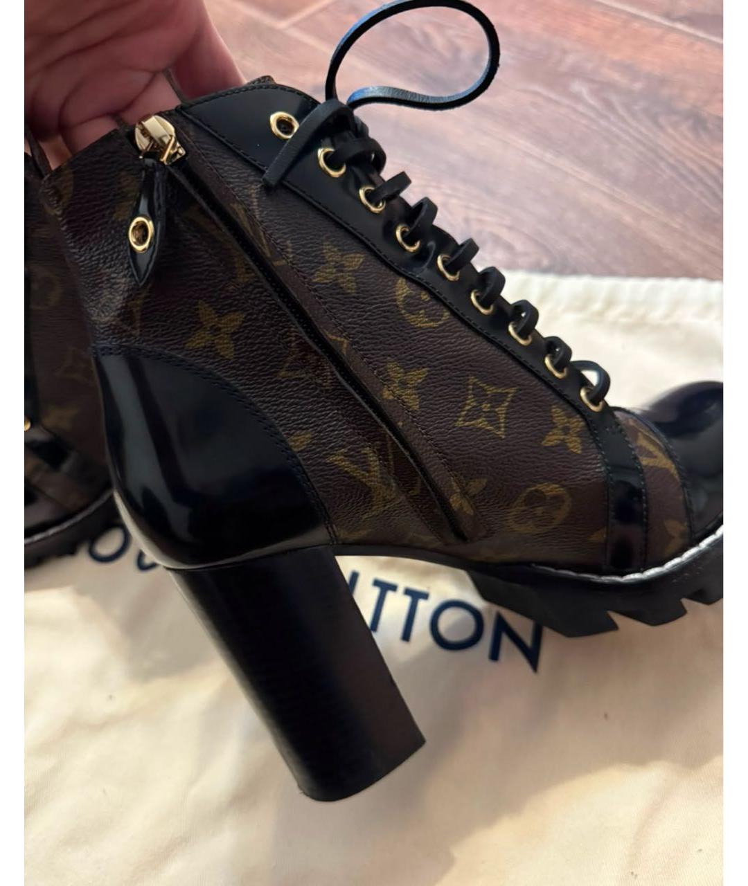 LOUIS VUITTON Коричневые кожаные ботильоны, фото 6