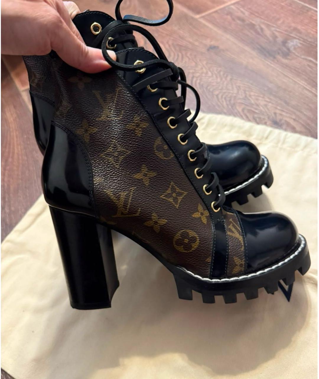 LOUIS VUITTON Коричневые кожаные ботильоны, фото 3