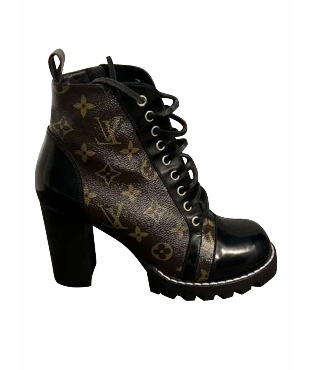 LOUIS VUITTON Коричневые кожаные ботильоны, фото 1
