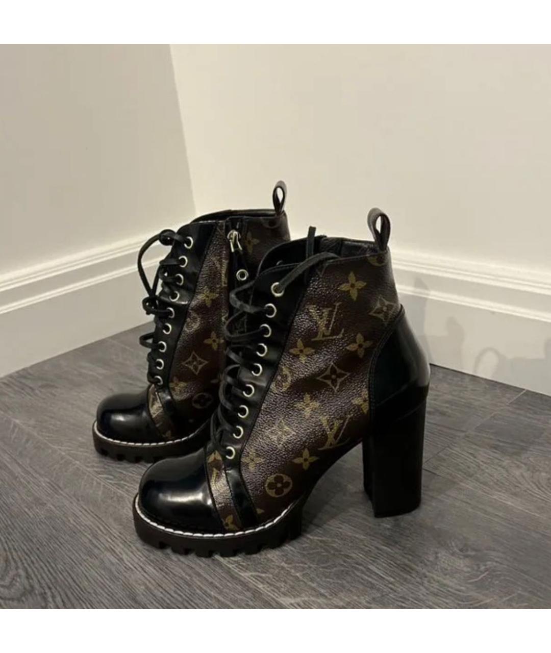 LOUIS VUITTON Коричневые кожаные ботильоны, фото 9
